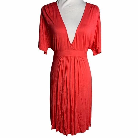 Armani Exchange Open Back Kimono Dress L Coral - Picture 1 of 8
